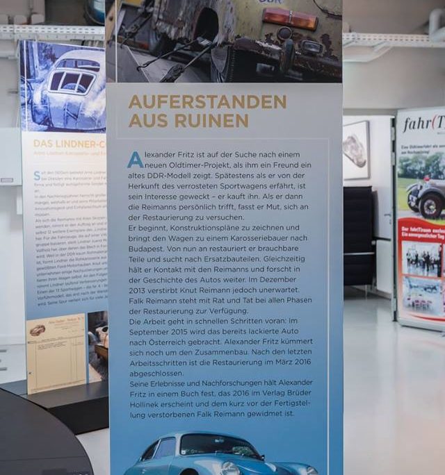 Aufsteller bei der Lindner Coupé DDR Porsche Ausstellung bei fahr(T)raum